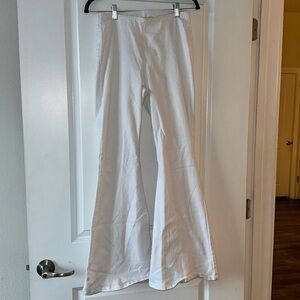 Chelsea + Violet white high waisted flare jeans